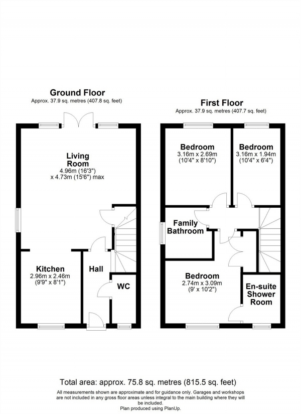 Floor Plan for 3 Bedroom Semi-Detached House for Sale in Harvest Rise, SHEFFORD, Bedfordshire, SHEFFORD, SG17, 5GE -  &pound300,000