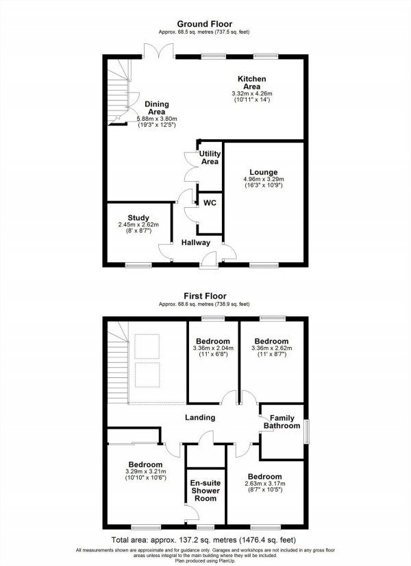 Floor Plan Image for 4 Bedroom Detached House for Sale in Wilson Close, SHILLINGTON, Bedfordshire