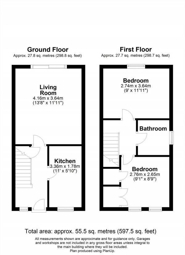 Floor Plan Image for 2 Bedroom End of Terrace House for Sale in Campbell Close, HITCHIN, Hertfordshire