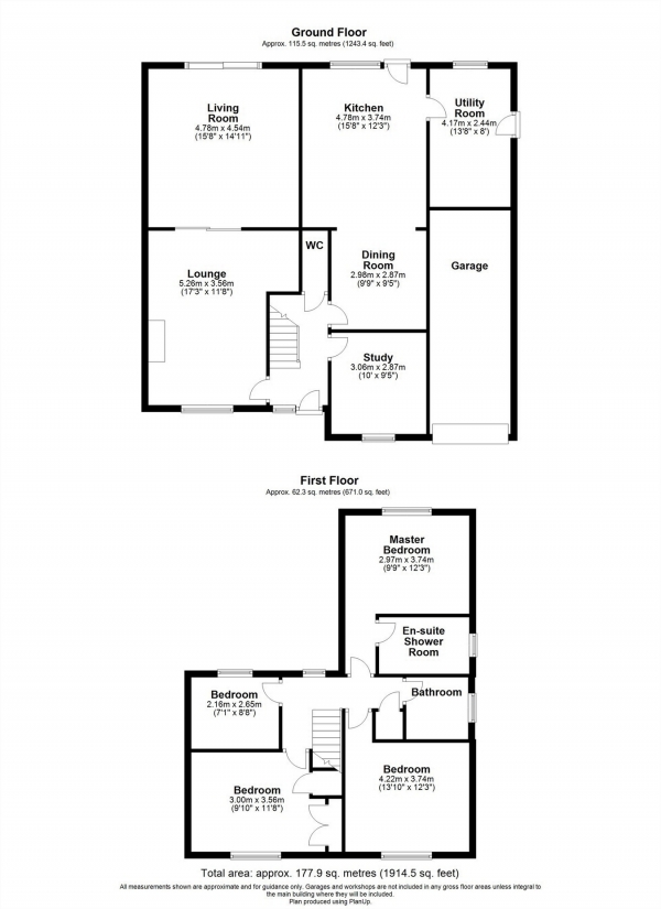 Floor Plan for 4 Bedroom Detached House for Sale in Rosewood, Kings Walden Road, OFFLEY, Hertfordshire, OFFLEY, SG5, 3DU -  &pound625,000