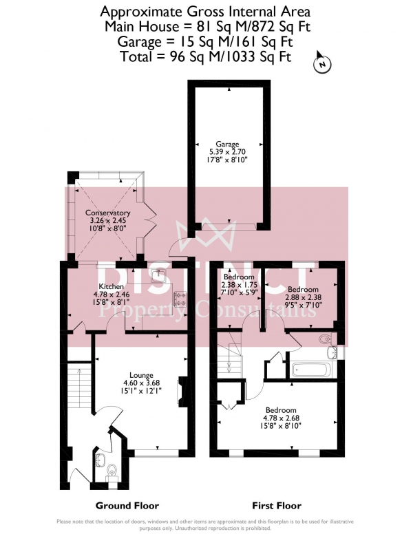 Floor Plan Image for 3 Bedroom Semi-Detached House for Sale in Field Gate Lane, Fenny Compton