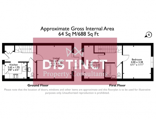 Floor Plan for 2 Bedroom Semi-Detached House for Sale in Skylark Road, Bodicote, Banbury, Bodicote, OX15, 4GF -  &pound280,000