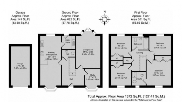 Floor Plan Image for 4 Bedroom Detached House for Sale in Meadowsweet Way, Banbury