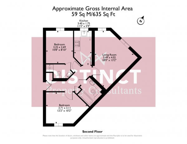 Floor Plan Image for 2 Bedroom Apartment for Sale in Dainty Grove, Grange Park, Northampton