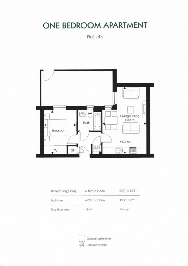 Floor Plan for 1 Bedroom Apartment to Rent in Heron House, Reading, RG2, RG2, 0GJ - £277 pw | £1200 pcm