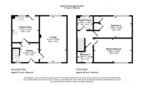 Floor Plan Image for Terraced House for Sale in Crusader Crescent, Stewarton