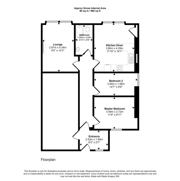 Floor Plan Image for 2 Bedroom Flat for Sale in Townfoot, Dreghorn