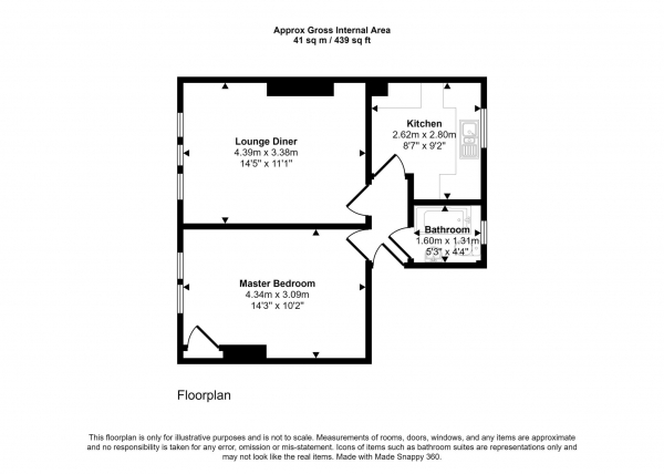 Floor Plan Image for 1 Bedroom Flat for Sale in High Street, Stewarton