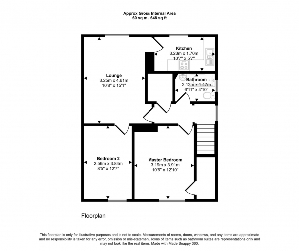 Floor Plan Image for 2 Bedroom Flat for Sale in Ravenscraig Road, Stewarton