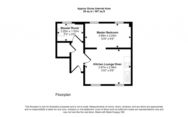 Floor Plan Image for 1 Bedroom Flat for Sale in Springwell Place, Stewarton