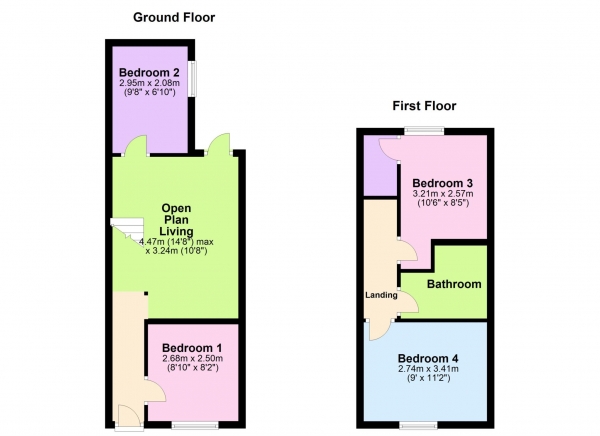 Floor Plan for 4 Bedroom House Share to Rent in Kara Street, Manchester, Manchester, M6, 5GG - £140 per person per week