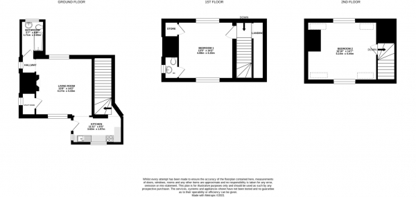 Floor Plan Image for 2 Bedroom Semi-Detached House to Rent in Woodmans Hill, Berkley