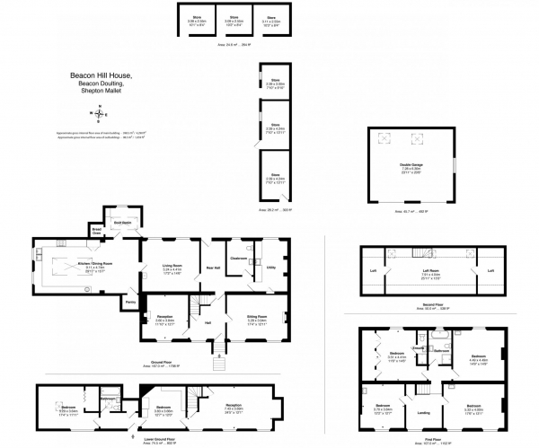 Floor Plan Image for 6 Bedroom Country House to Rent in Beacon Doulting, Shepton Mallet