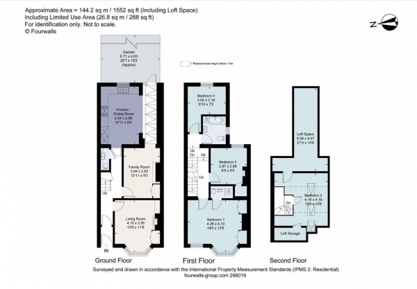 Floor Plan Image for 4 Bedroom Terraced House to Rent in Pulteney Grove