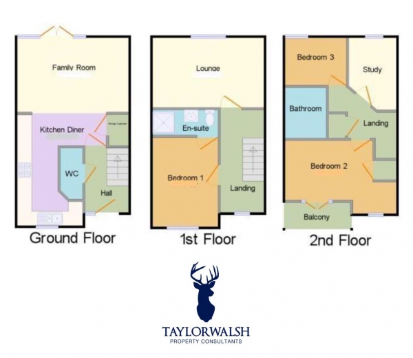 Floor Plan Image for 4 Bedroom Terraced House for Sale in Bowling Green Close, Bletchley