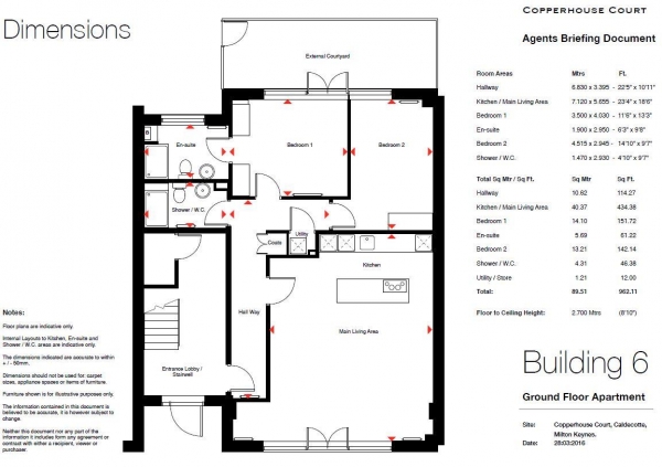 Floor Plan Image for 2 Bedroom Apartment for Sale in Copperhouse Court, Caldecotte