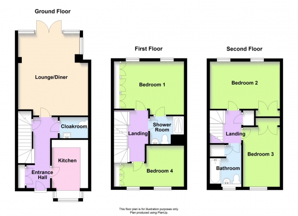 Floor Plan Image for 4 Bedroom Semi-Detached House for Sale in Bronte Avenue, Tattenhoe Park