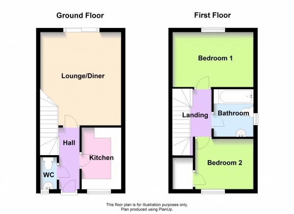 Floor Plan Image for 2 Bedroom End of Terrace House for Sale in Edstone Place, Emerson Valley
