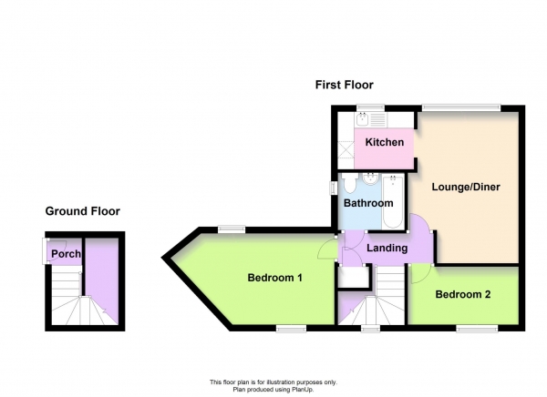 Floor Plan for 2 Bedroom Apartment for Sale in Grace Avenue, Oldbrook, Oldbrook, MK6, 2XJ - Guide Price &pound175,000