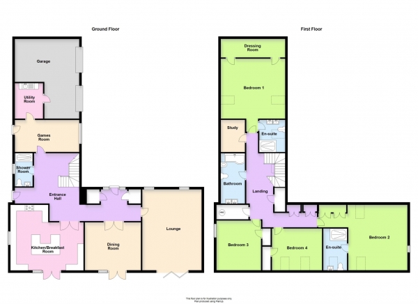 Floor Plan for 4 Bedroom Detached House for Sale in Cedar Barn, Hanslope, Hanslope, MK19, 7HL -  &pound1,350,000