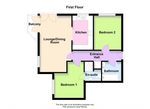 Floor Plan for 2 Bedroom Apartment for Sale in Seaton Grove, Broughton, Broughton, MK10, 9NB -  &pound210,000