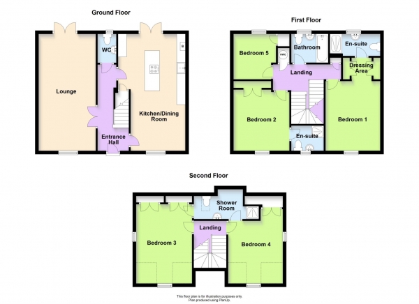 Floor Plan for 5 Bedroom Detached House for Sale in Merman Rise, Oxley Park, Oxley Park, MK4, 4GS - Guide Price &pound500,000