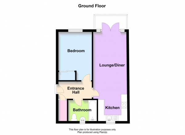 Floor Plan for 1 Bedroom Apartment for Sale in Bedgebury Place, Kents Hill, Kents Hill, MK7, 6JQ - Guide Price &pound175,000