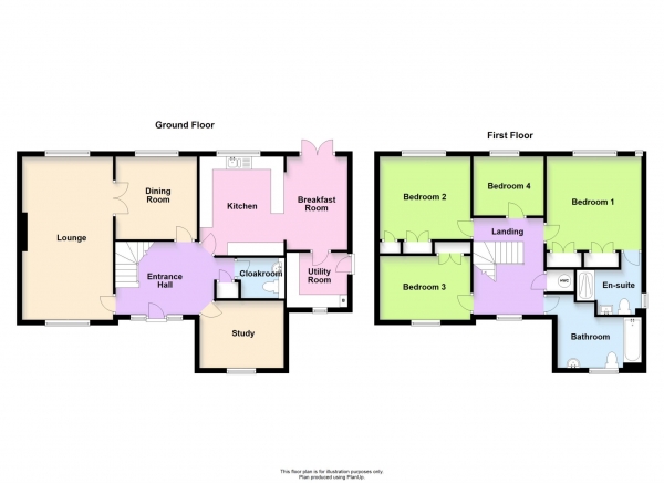 Floor Plan for 4 Bedroom Detached House for Sale in Oxfield Park Drive, Old Stratford, Old Stratford, MK19, 6DW - Offers in Excess of &pound650,000