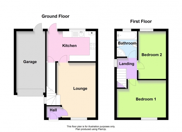 Floor Plan Image for 2 Bedroom Semi-Detached House for Sale in Christian Court, Willen