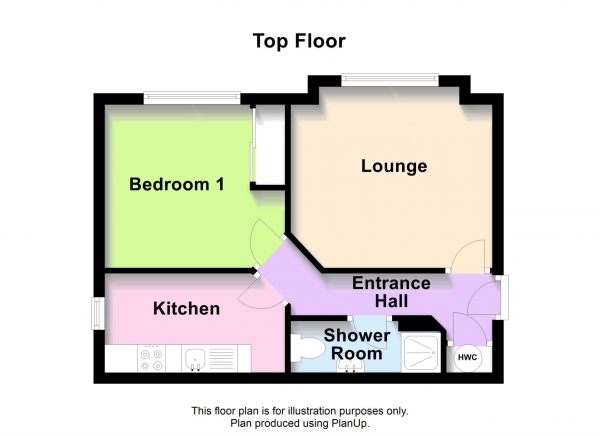 Floor Plan Image for 1 Bedroom Apartment for Sale in Wimborne Crescent, Westcroft