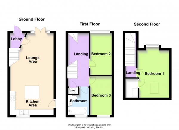Floor Plan for 3 Bedroom End of Terrace House for Sale in Vicarage Road, Whaddon, Whaddon, MK17, 0LU - Offers in Excess of &pound250,000