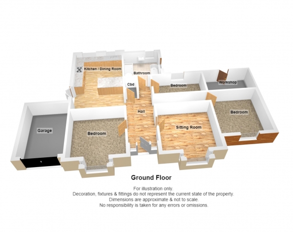 Floor Plan Image for 3 Bedroom Detached Bungalow for Sale in Goosenford