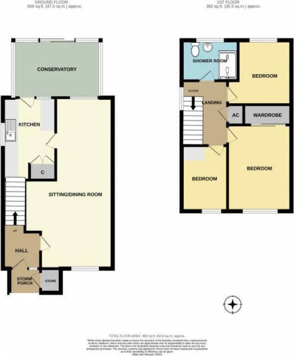 Floor Plan Image for 3 Bedroom Link Detached House for Sale in Badgers Close, Taunton