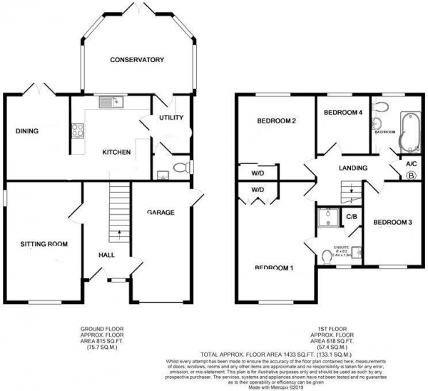 Floor Plan Image for 4 Bedroom Detached House for Sale in Gillards Close, Rockwell Green