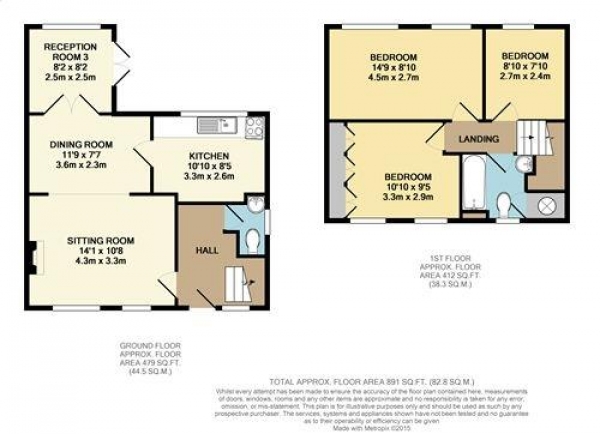 Floor Plan Image for 3 Bedroom Semi-Detached House for Sale in Barton Green, Trull,