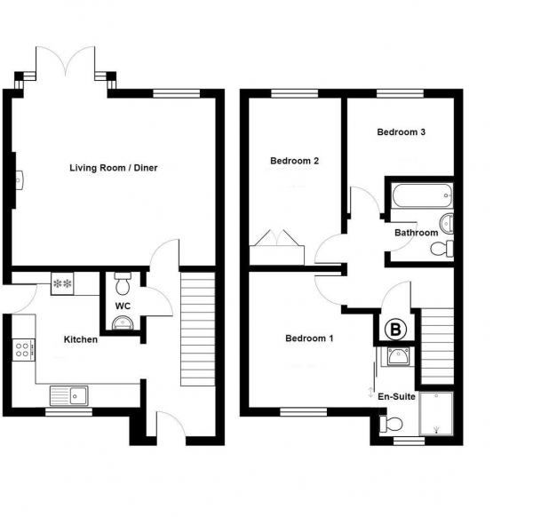 Floor Plan Image for 3 Bedroom Semi-Detached House for Sale in Culverhay Close, Puriton