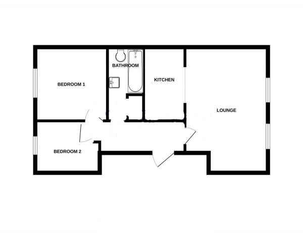 Floor Plan Image for 2 Bedroom Flat for Sale in Massingham Park, Taunton