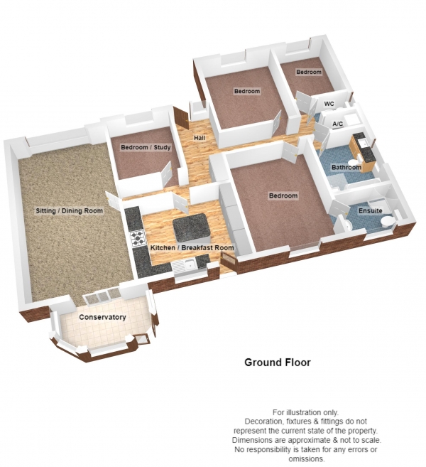 Floor Plan Image for 4 Bedroom Detached Bungalow for Sale in Grove Drive