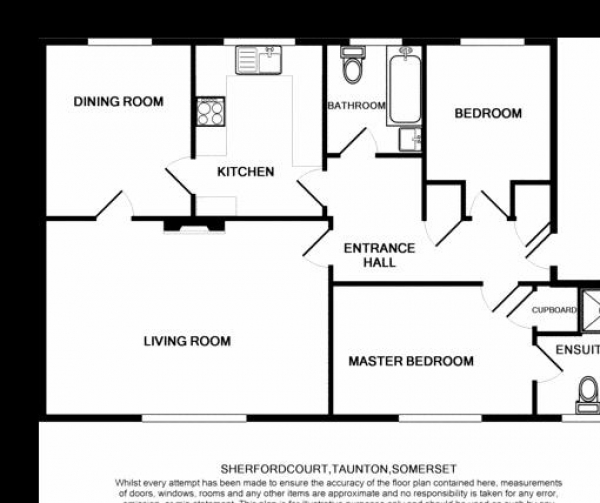 Floor Plan Image for 2 Bedroom Retirement Property for Sale in Sherford Court, Taunton