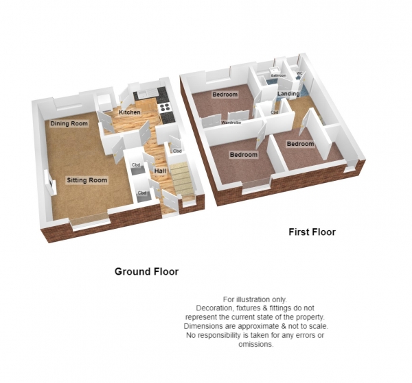 Floor Plan Image for 2 Bedroom End of Terrace House for Sale in Sycamore Close, Taunton