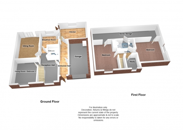 Floor Plan Image for 3 Bedroom Semi-Detached Bungalow for Sale in Woodland Avenue, Westonzoyland