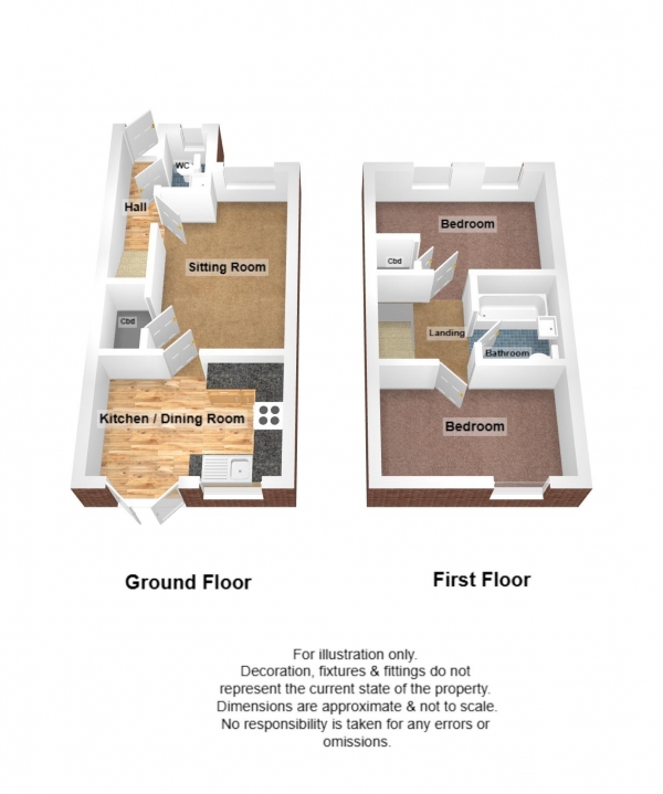 Floor Plan Image for 2 Bedroom Property for Sale in Knight Lane, Monkton Heathfield, Taunton