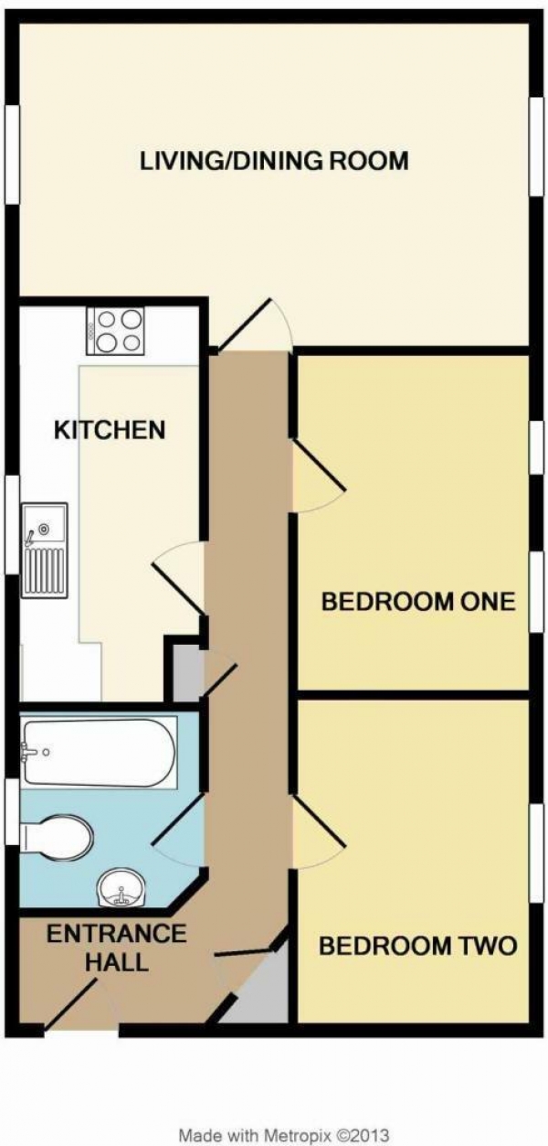 Floor Plan Image for 2 Bedroom Flat for Sale in Home Terrace, Taunton