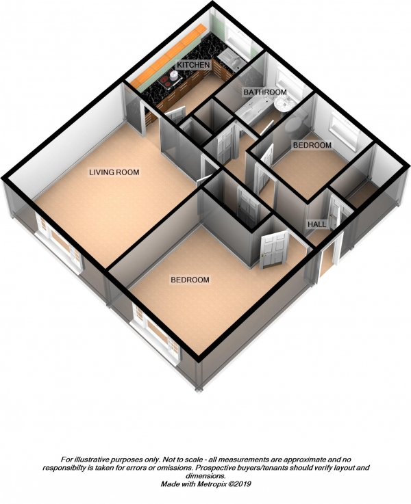 Floor Plan Image for 2 Bedroom Flat for Sale in Upper Holway Road, Taunton