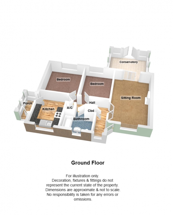 Floor Plan Image for 2 Bedroom Bungalow for Sale in Raps Close, Taunton