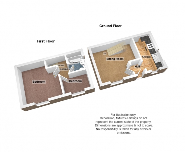 Floor Plan Image for 2 Bedroom End of Terrace House for Sale in Kenwyn Close, Taunton