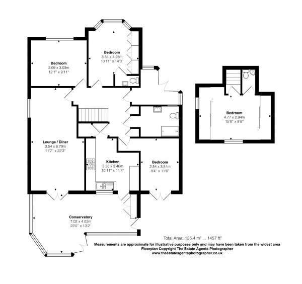 Floor Plan Image for 4 Bedroom Detached Bungalow for Sale in Grange Road, Billericay