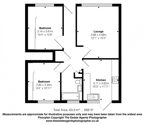 Floor Plan Image for 2 Bedroom Maisonette for Sale in Springfield Road, Billericay