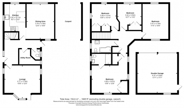 Floor Plan Image for 4 Bedroom Link Detached House for Sale in Durban Lane, Noak Bridge