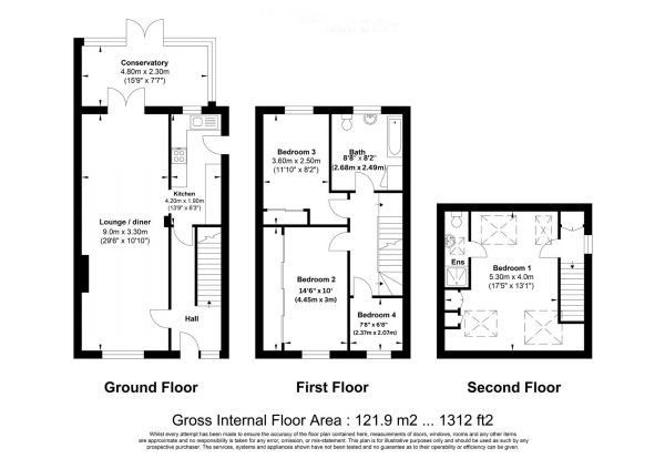 Floor Plan Image for 4 Bedroom Semi-Detached House for Sale in Burstead Drive, Billericay